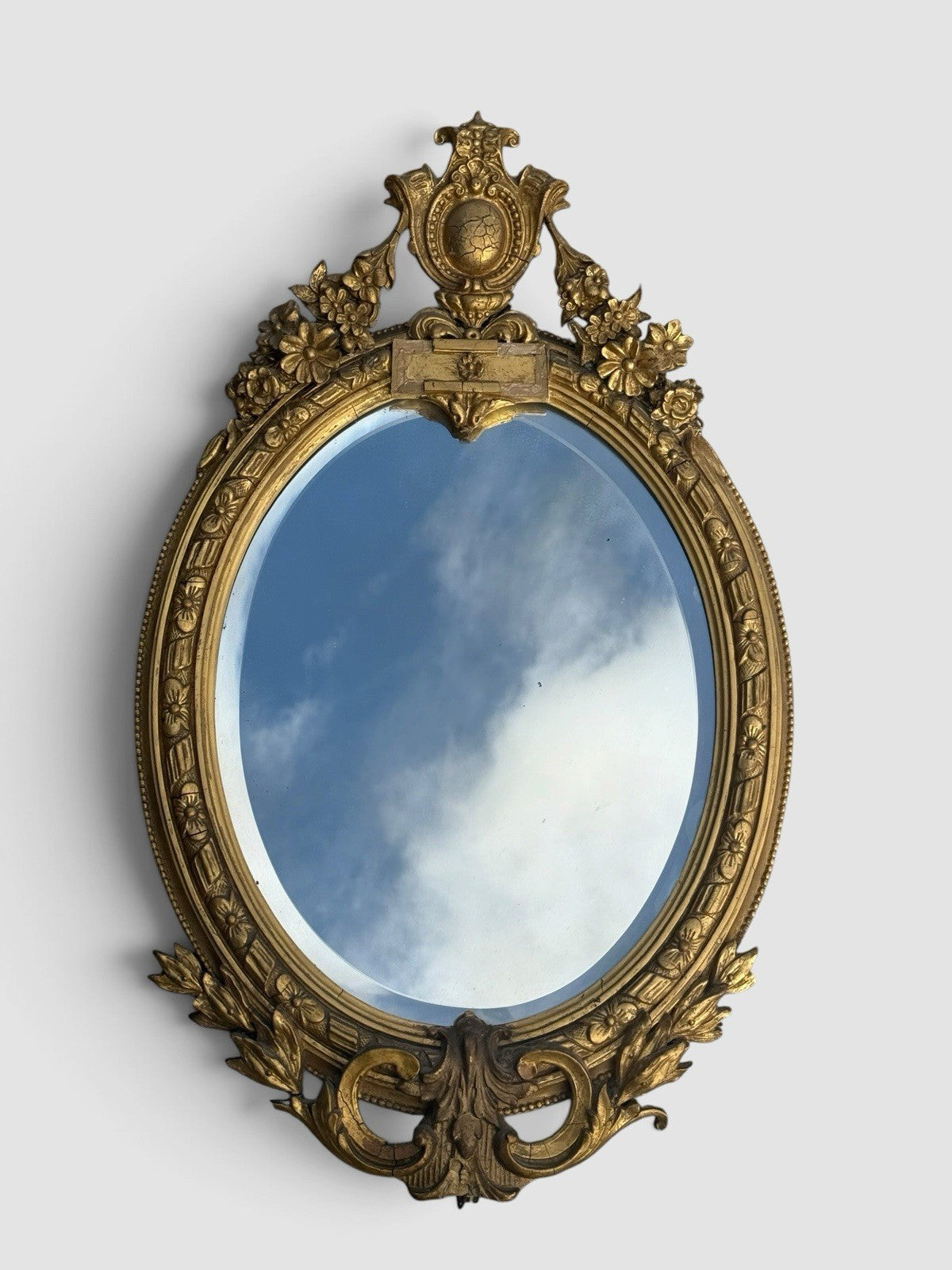 Antique Victorian Gilt Gesso Mirror 19th Century Ornate Decorative Circa 1880