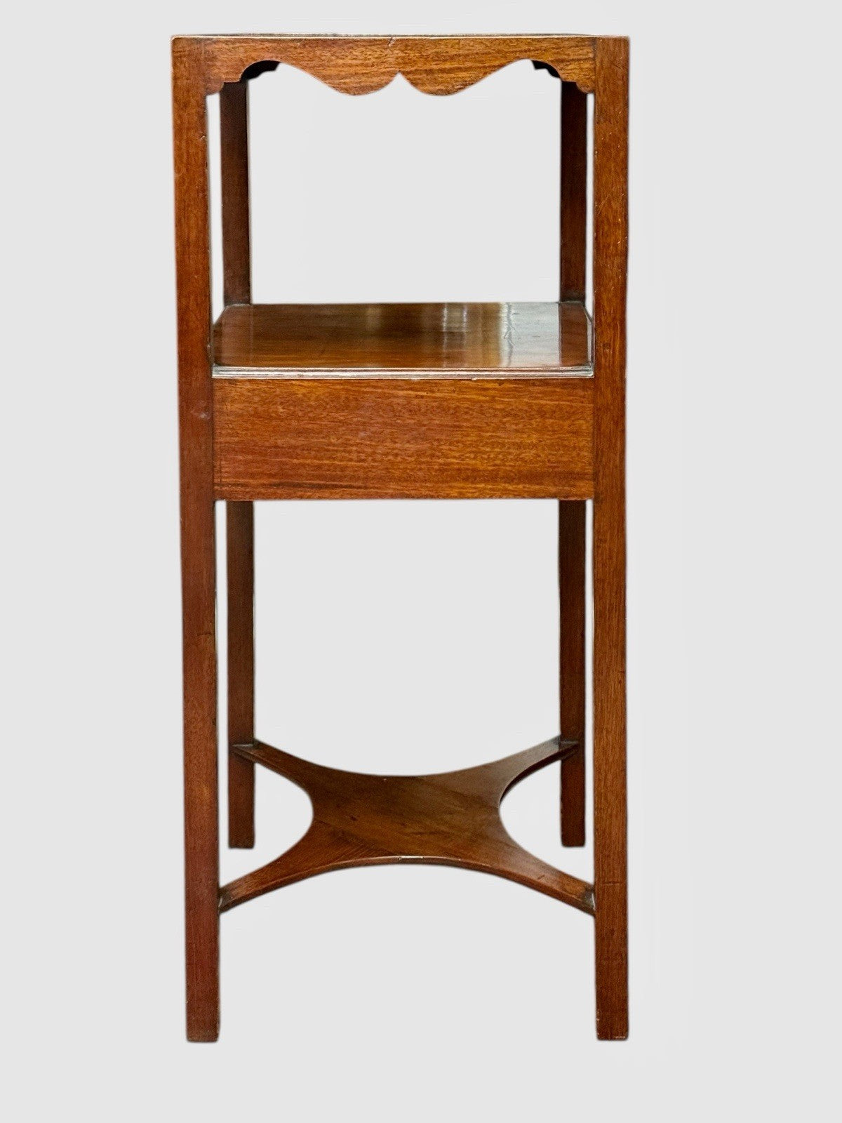 Antique Victorian Mahogany Washstand Side Table Single Drawer Tier Stand 19th C