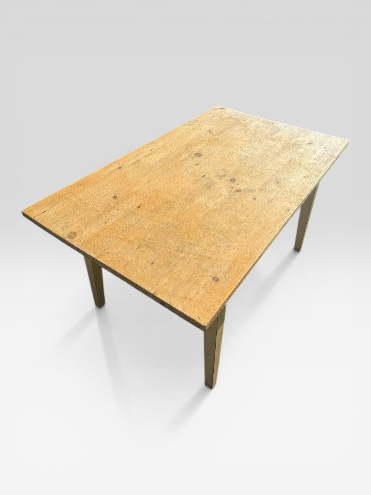 Retro Pine Farmhouse Table Rustic Kitchen Dining Country Vintage