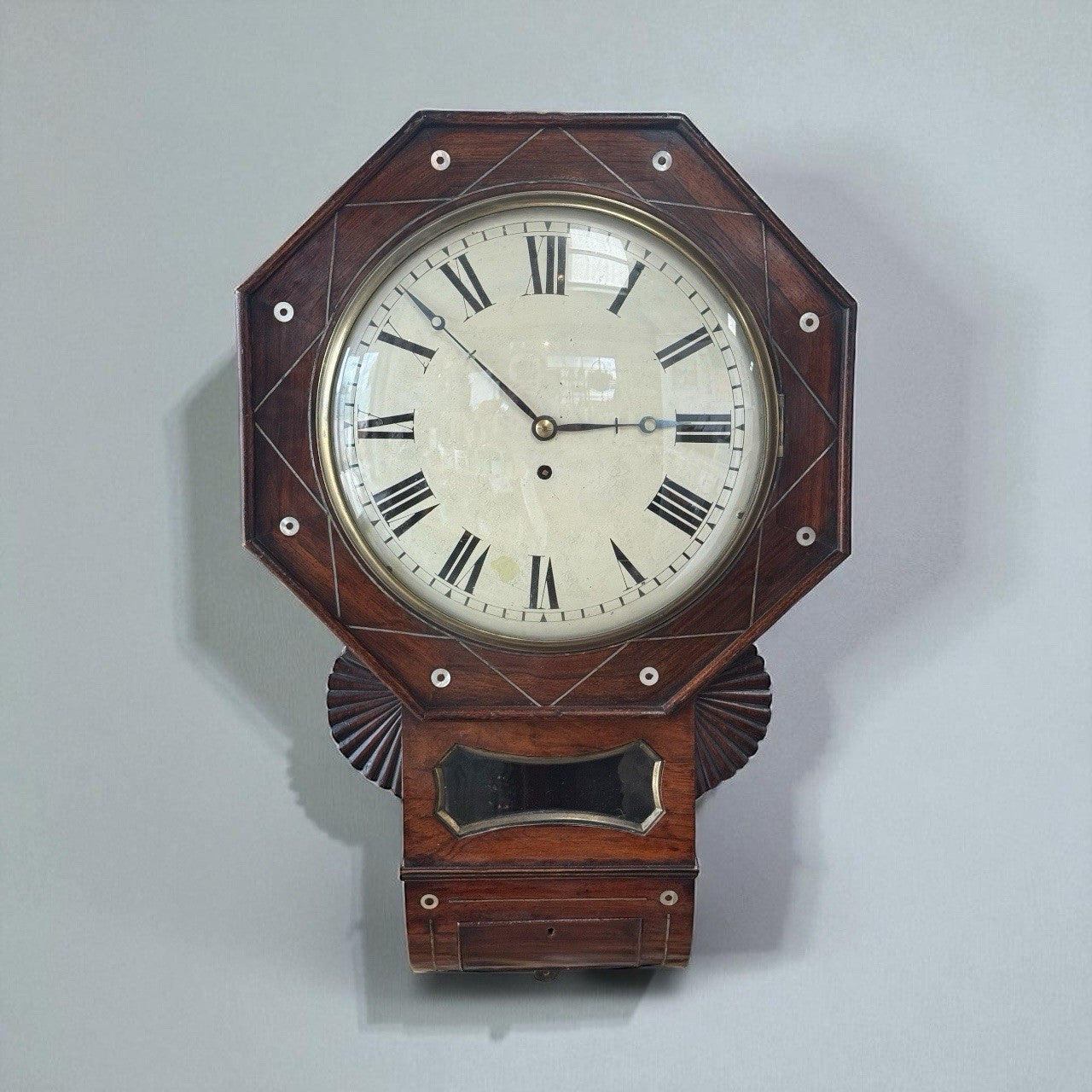 Antique Rosewood Drop Dial Wallclock