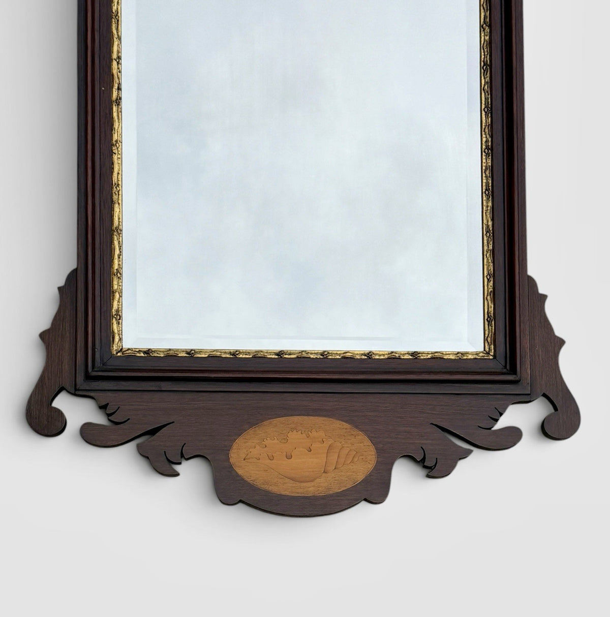 Antique Georgian Style Mahogany Wall Mirror Ho Ho Bird Carved Frame c1890