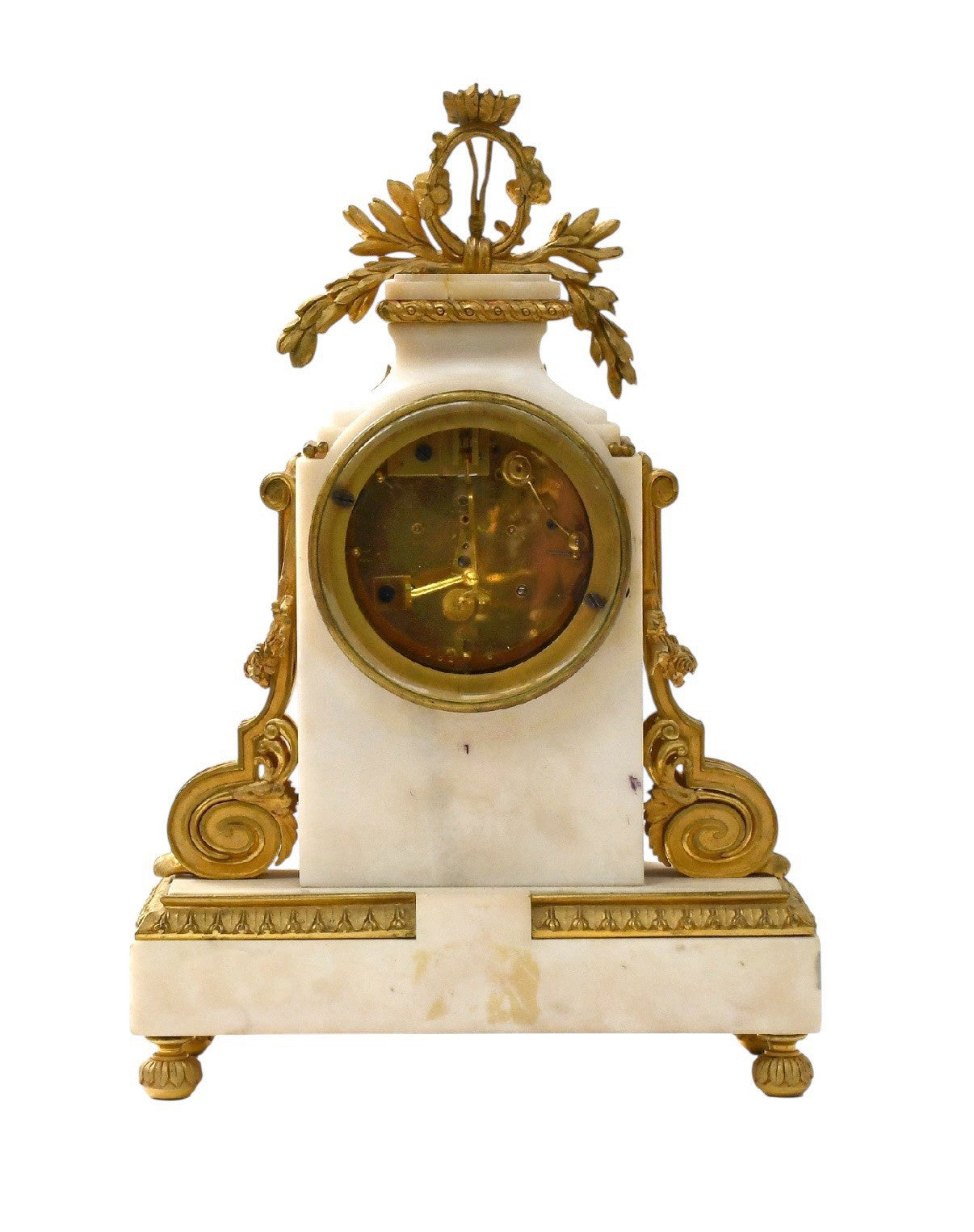 19th Century Antique French Gilt Bronze & Marble Mantel Clock Garniture c1890