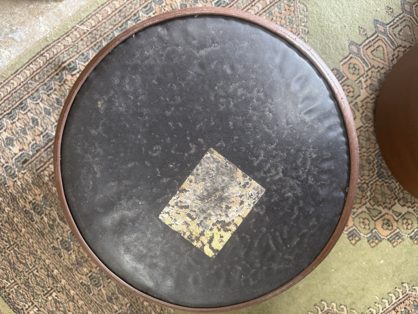 Vintage Retro 1970's Circular Pouffe