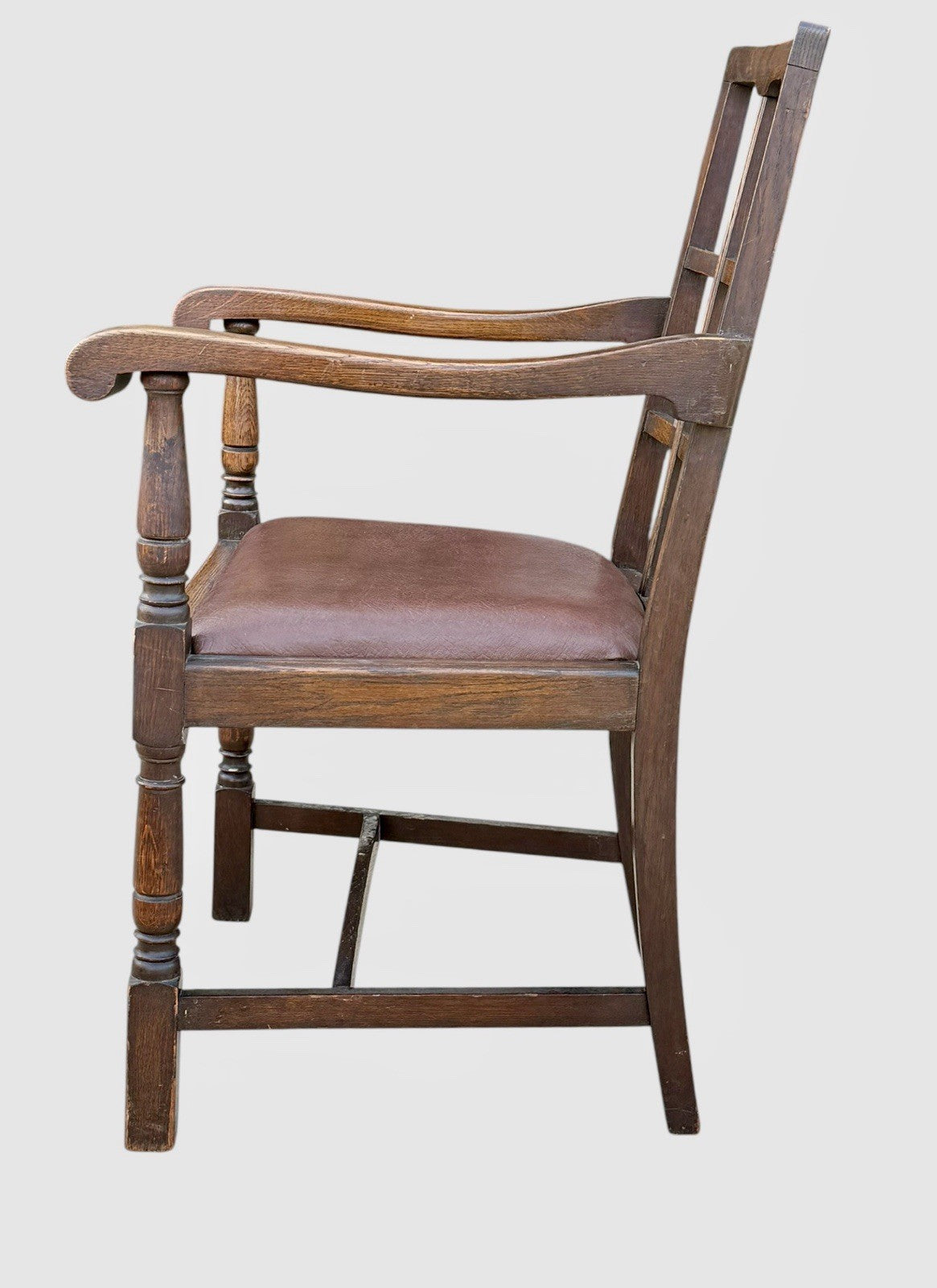 Antique Heals Style Oak Armchair Arts & Crafts Lounge Chair Early 20th C