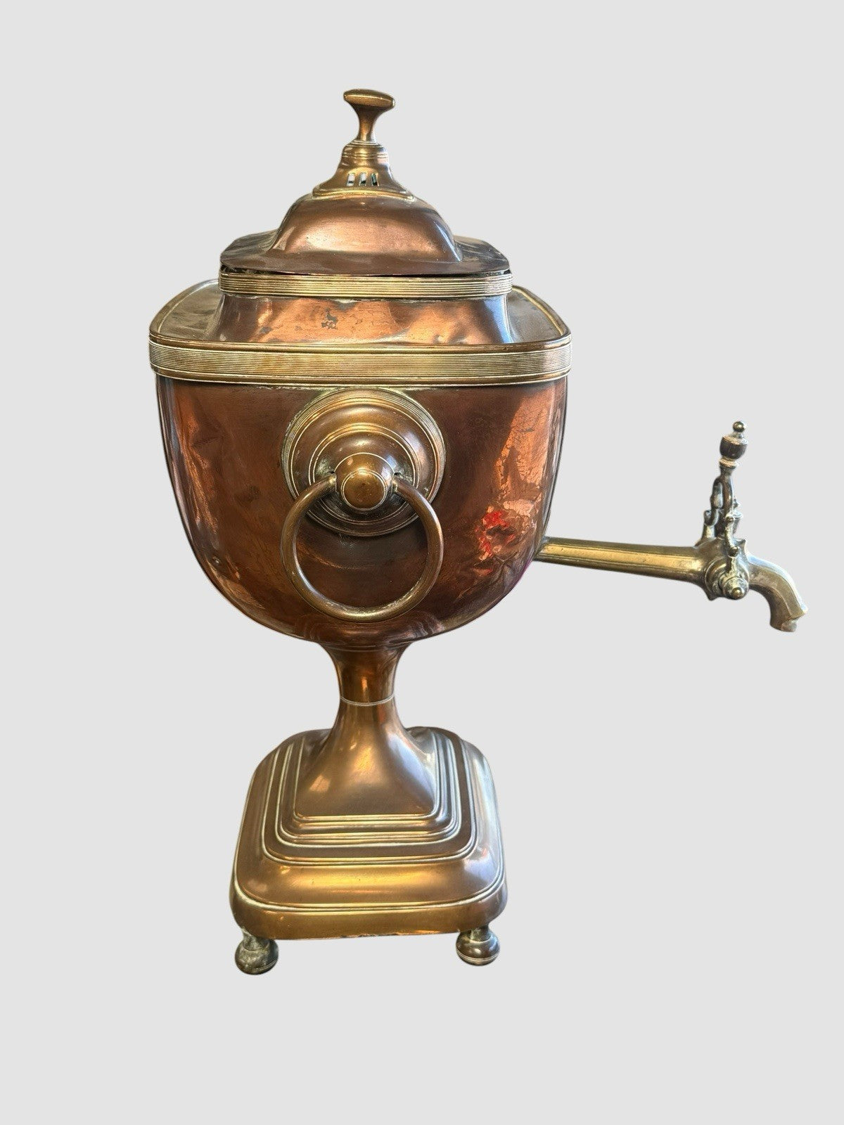 Antique Copper and Brass Samovar Traditional Tea Urn Decorative Collectible