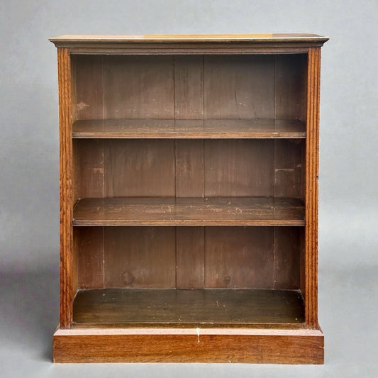 Antique Solid Oak Bookcase Vintage Shelving Unit Display Storage Furniture
