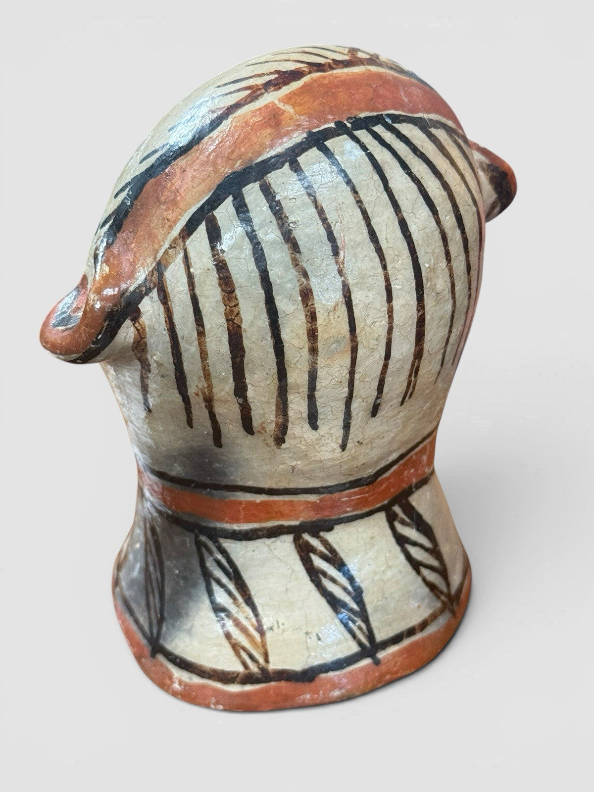 Vintage Peruvian Clay Head Sculpture Pottery Bust Folk Art Tribal Figure