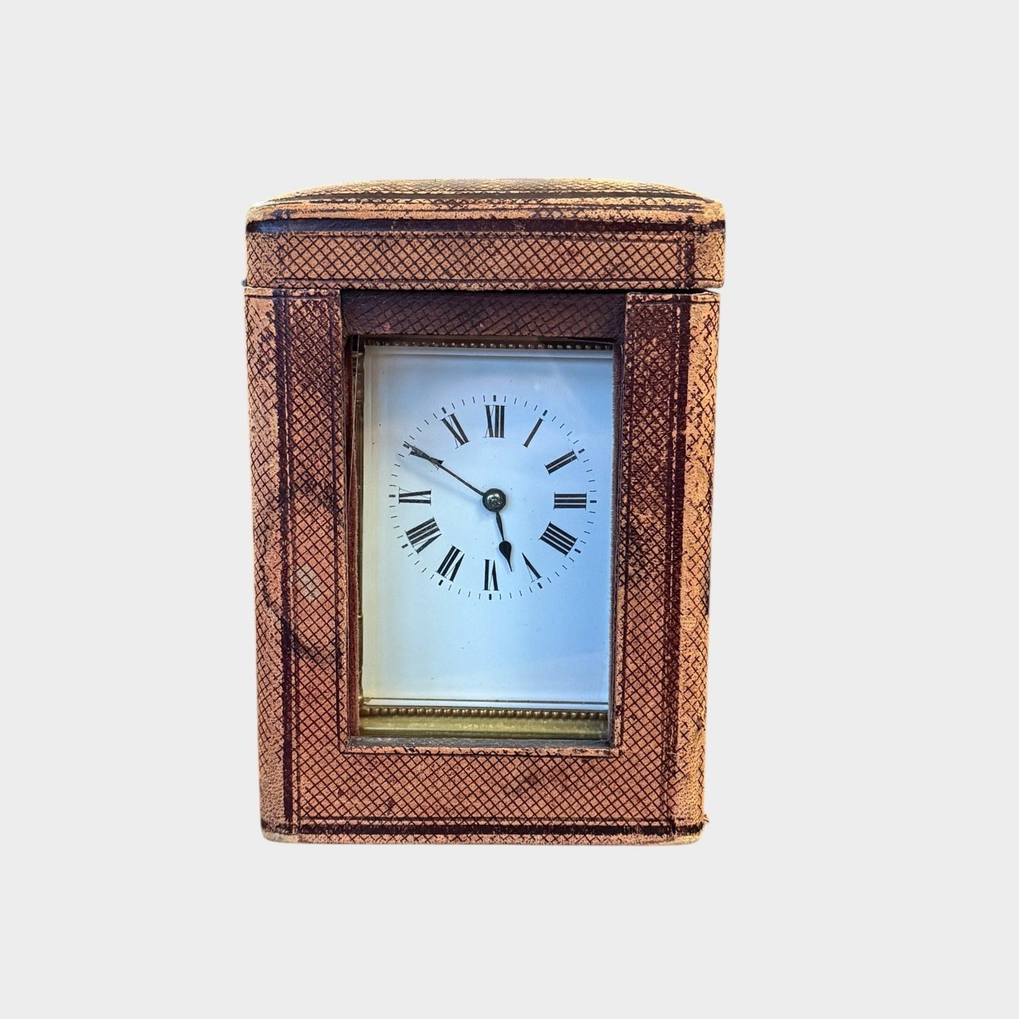 Antique French Brass Carriage Clock Cased Timepiece