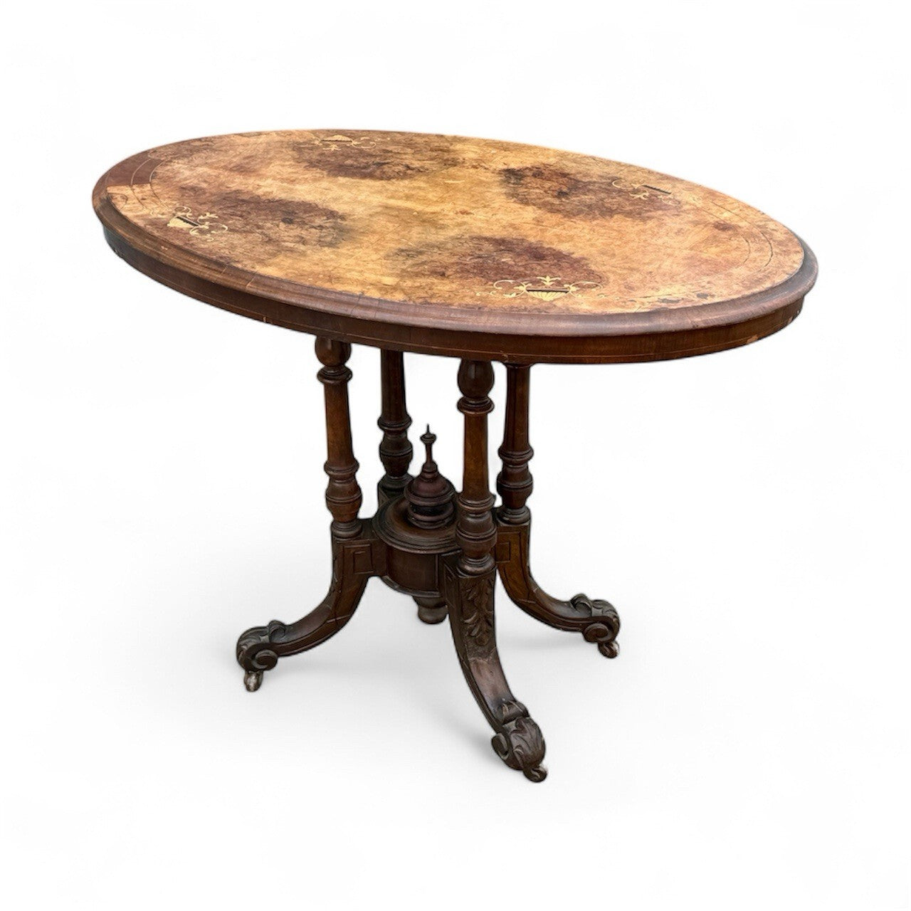 Victorian Walnut  Inlaid Side Table