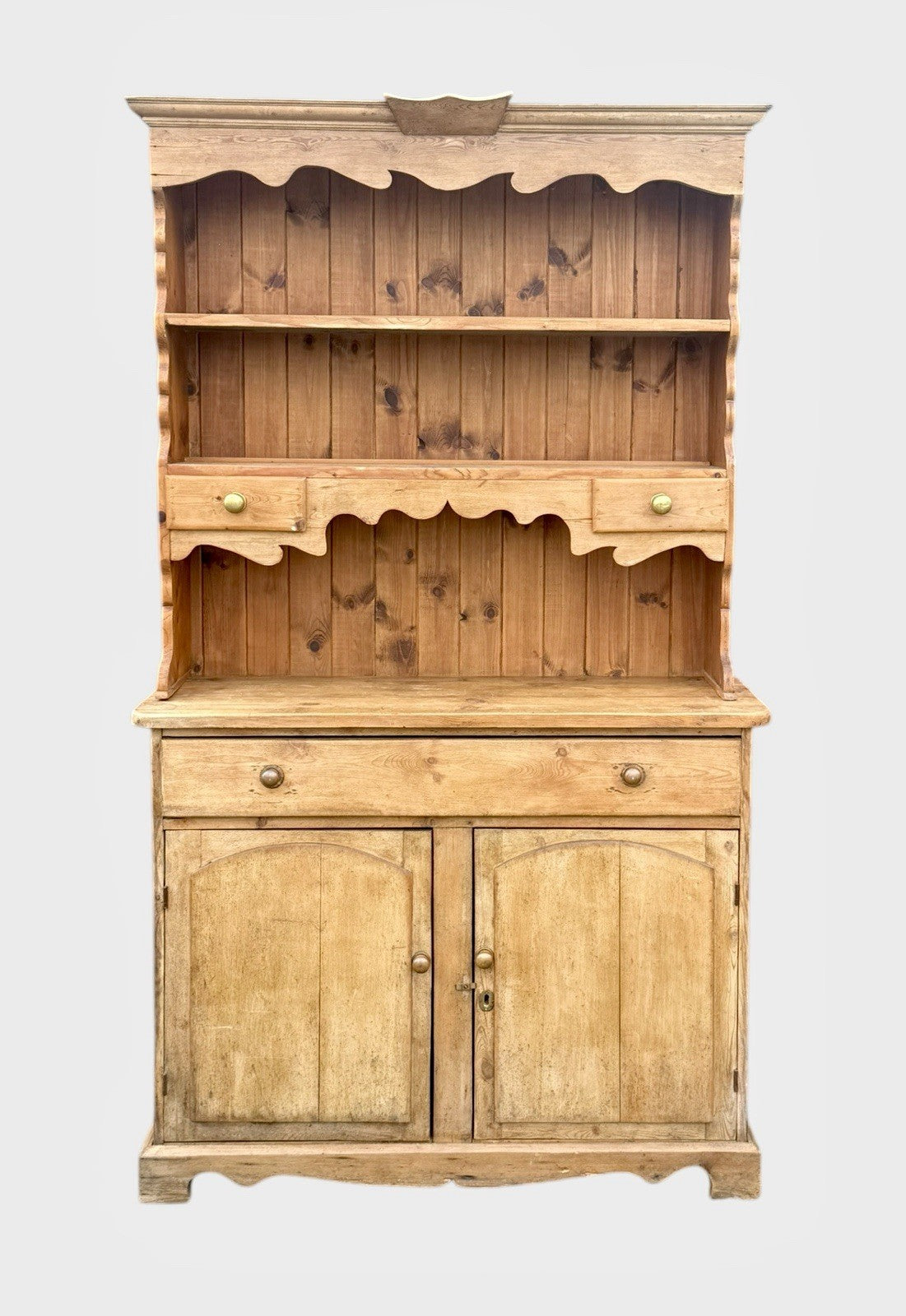 Antique Victorian Pine Dresser Original Rustic Kitchen Unit 19th Century UK