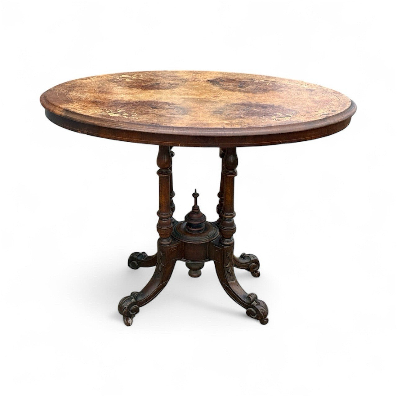 Victorian Walnut  Inlaid Side Table