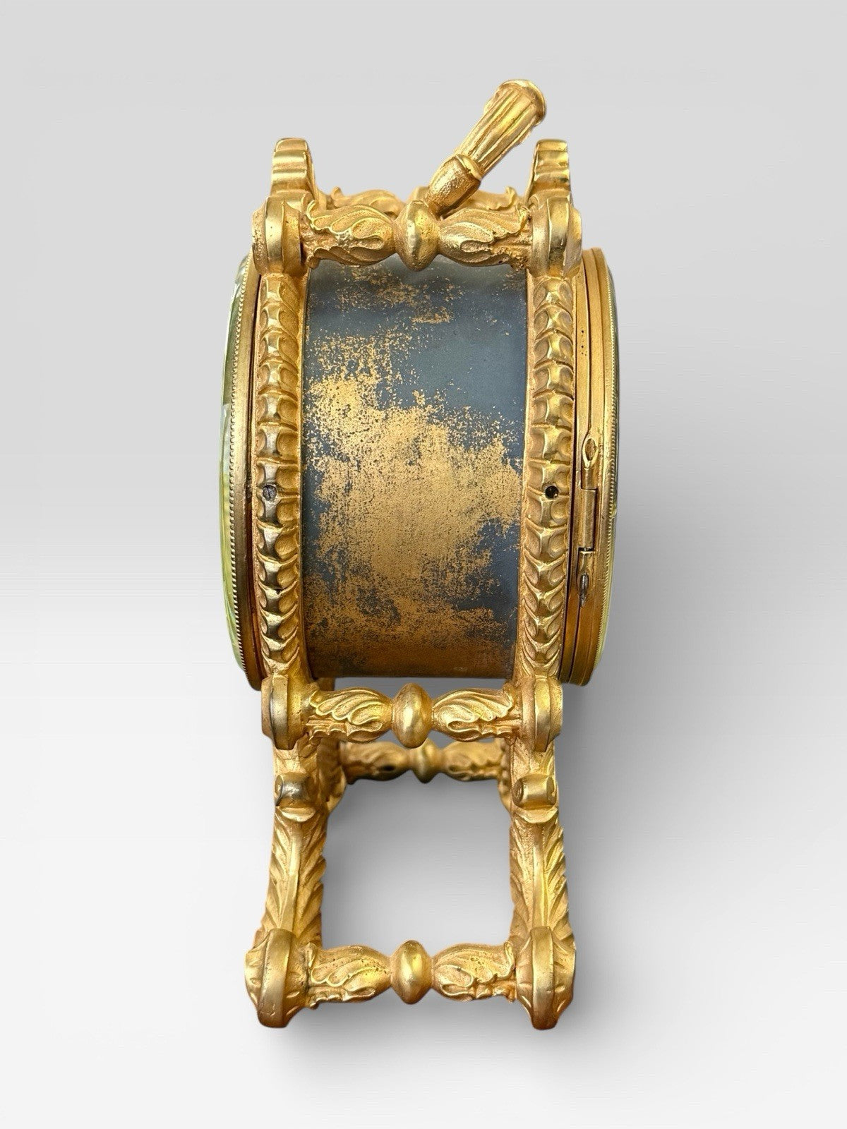 Antique French Ormolu Mantel Clock Rococo Gilt Bronze 19thC