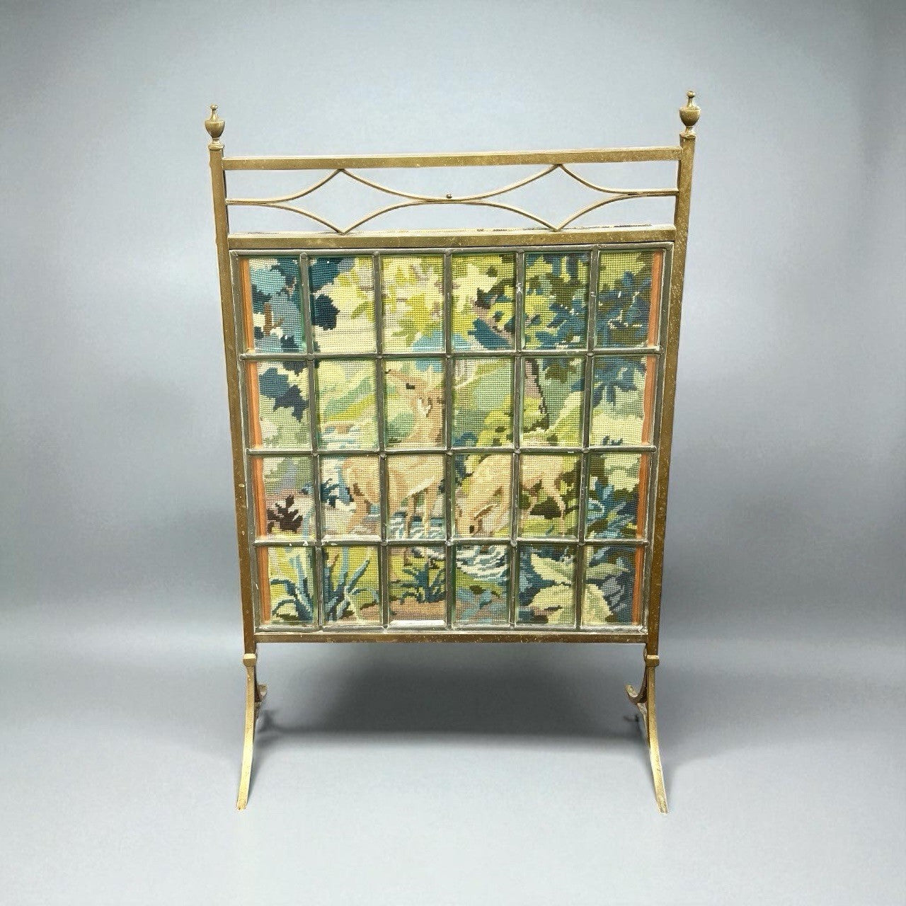 Victorian Glass Fire Screen