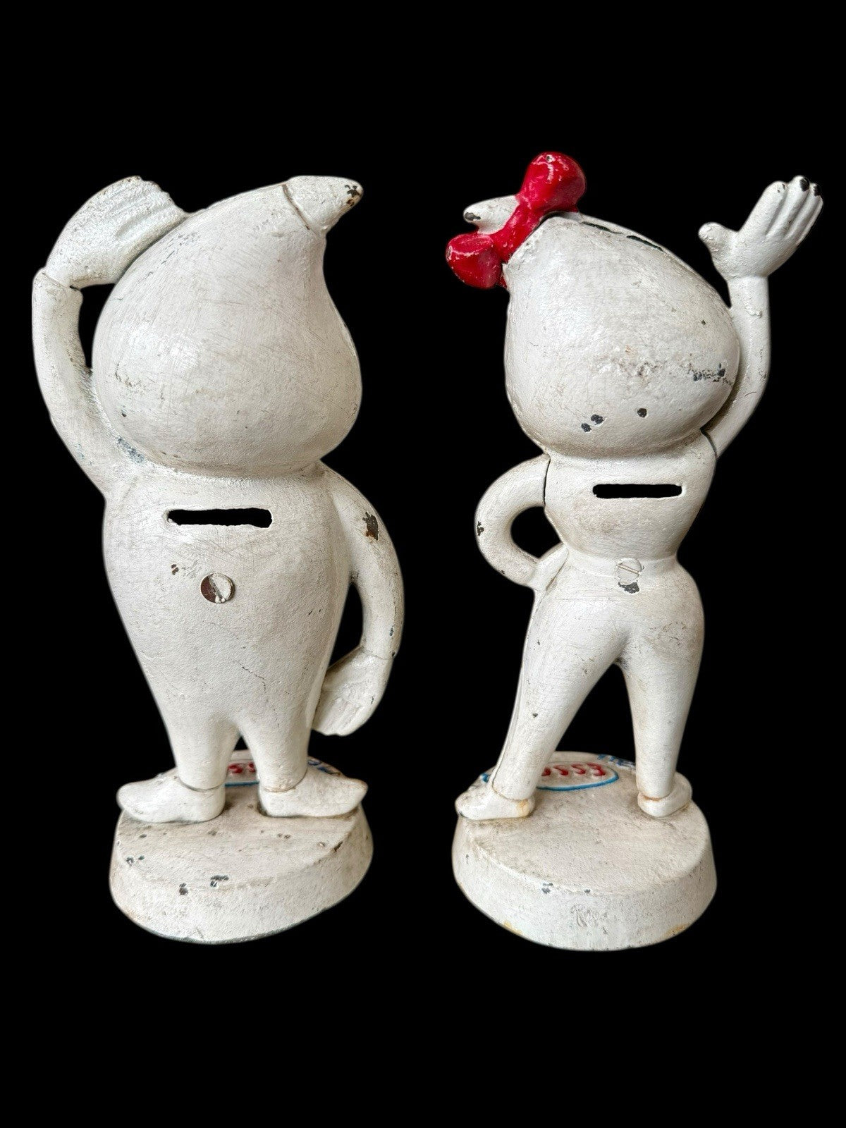 Pair Of ESSO Herr And Frau German Cast Iron Coin Bank Figuerines