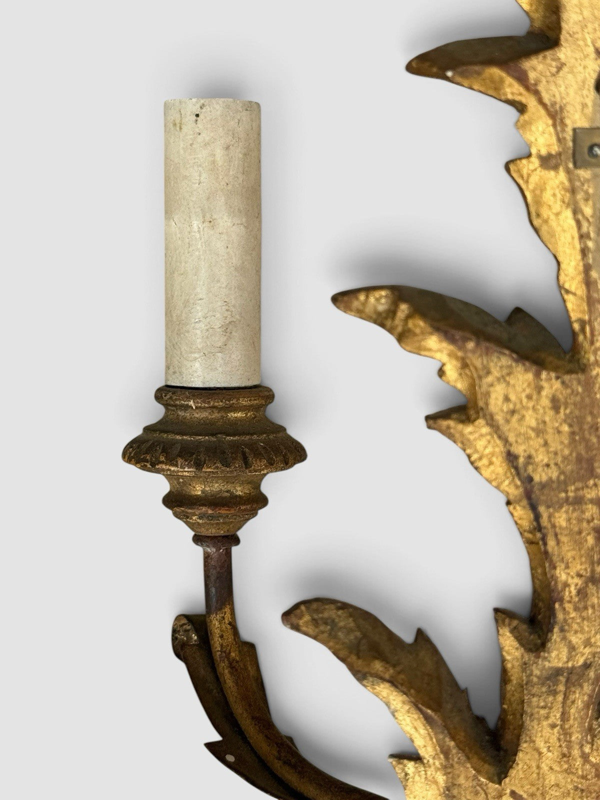 Vintage Mid Century Florentine Gilt Wall Sconces, Pair, Circa 1950