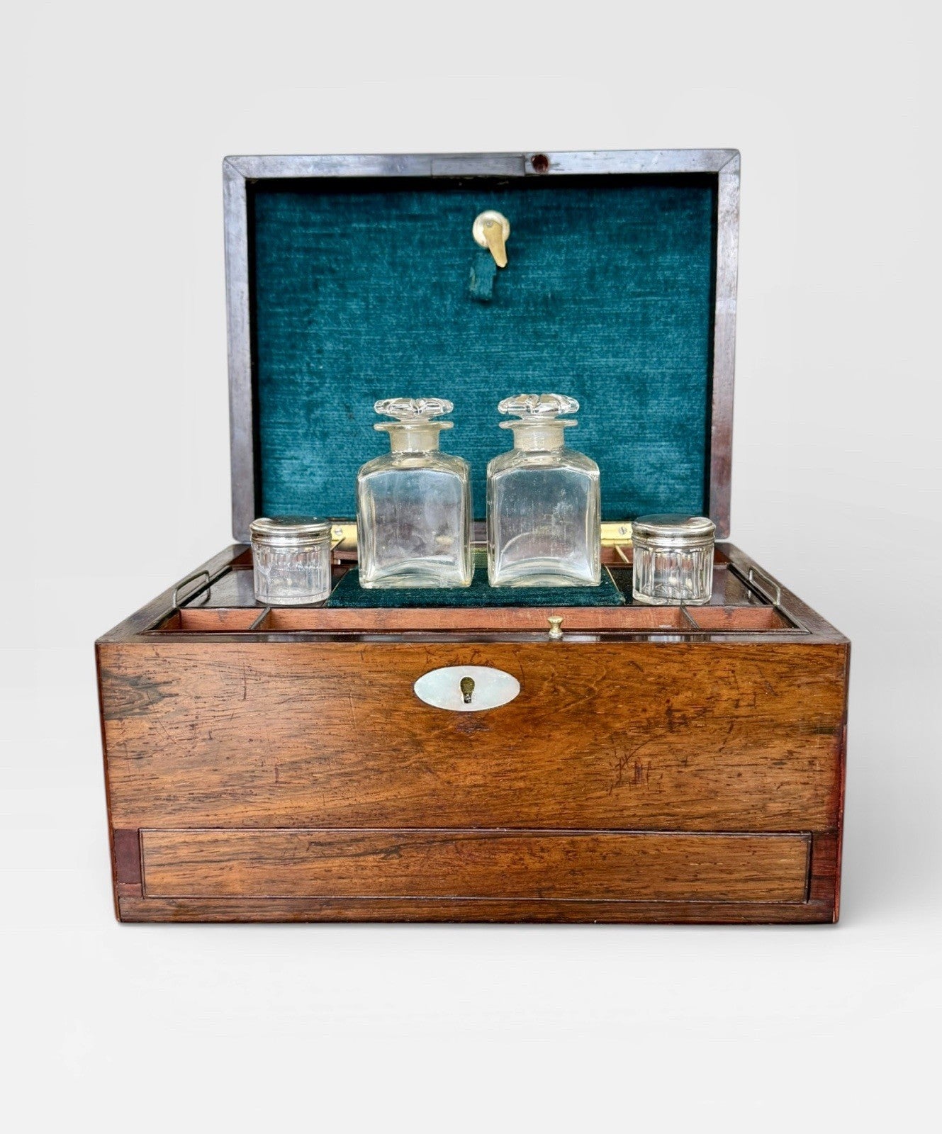 Victorian Rosewood Vanity Box Antique c1860 Jewellery Dressing Box