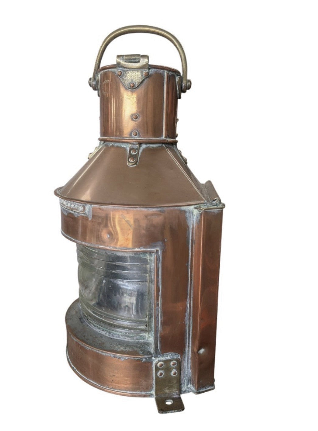 Pair Antique Alderson & Gyde Copper Ship Bow Navigation Lanterns Port Starboard