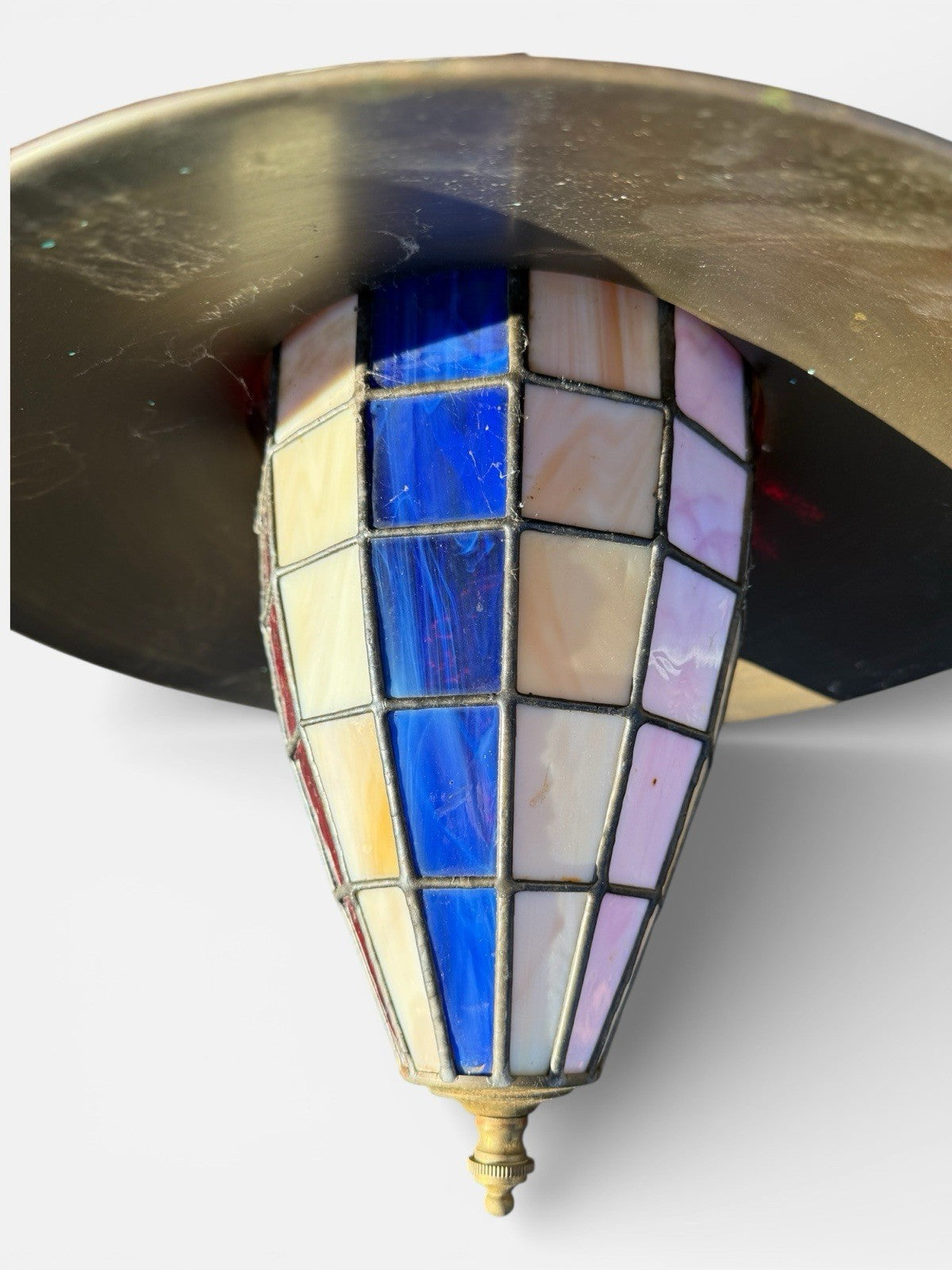 Vintage Wall Mounted Outdoor Tiffany Style Glass Lamp Light