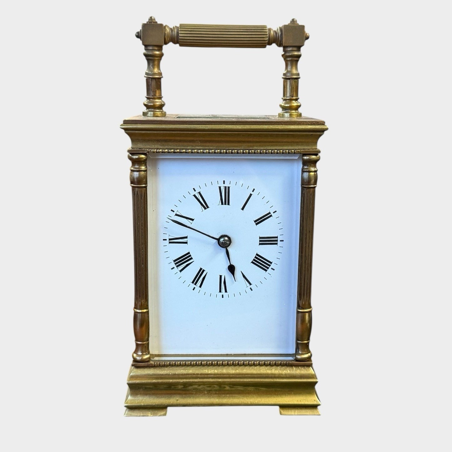 Antique French Brass Carriage Clock Cased Timepiece