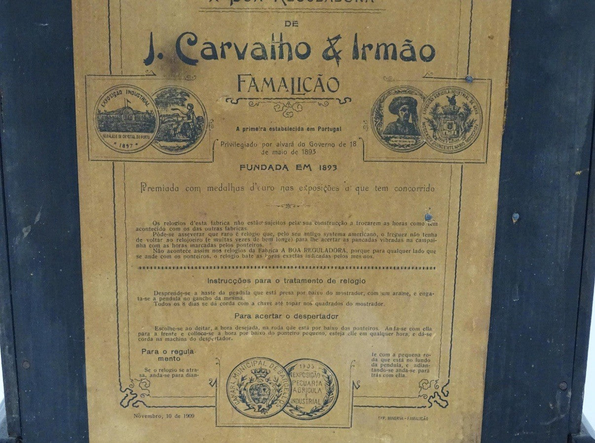 Portuguese Batalha Mantle Clock By Carvalho E Irmao 8 Day Movement