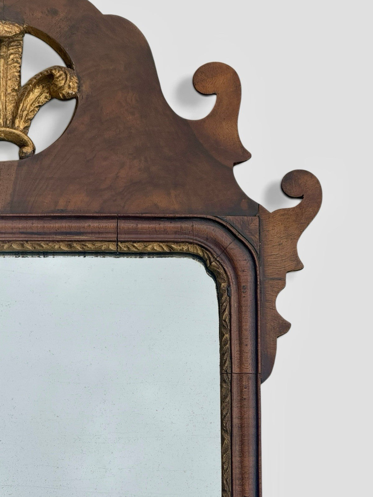Antique Georgian George III Walnut Wall Mirror Original Glass c1790 75x43cm