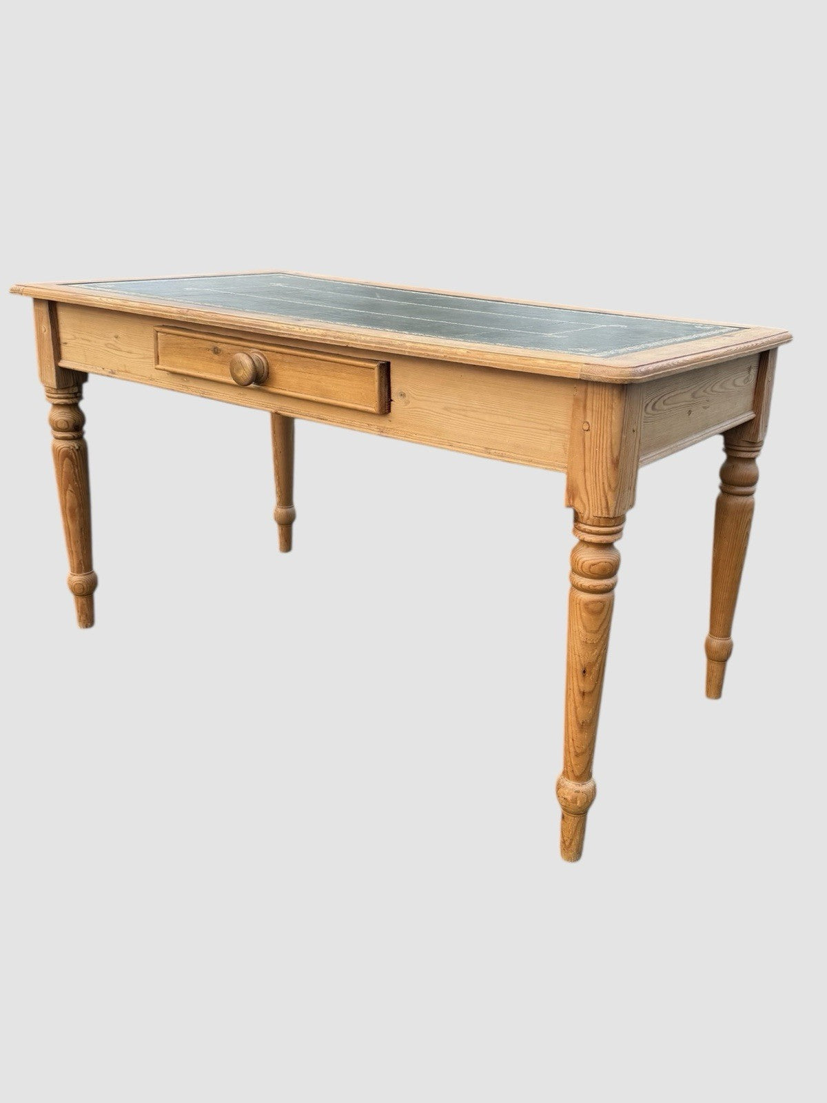 Vintage Pine Writing Desk with Leather Top Insert