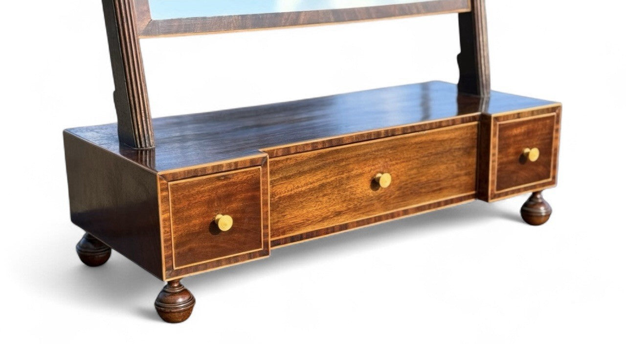 Antique Georgian Mahogany Table Mirror Original Finish Period Vanity c1800