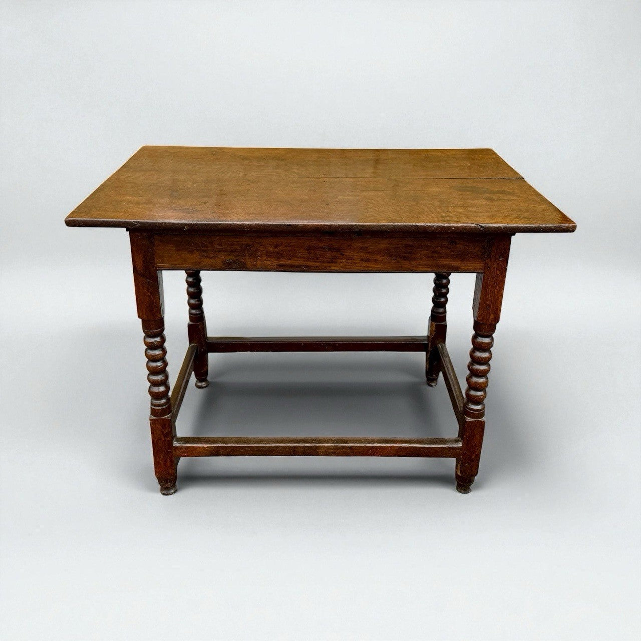 Georgian English Oak Bobbin Leg Side Table 