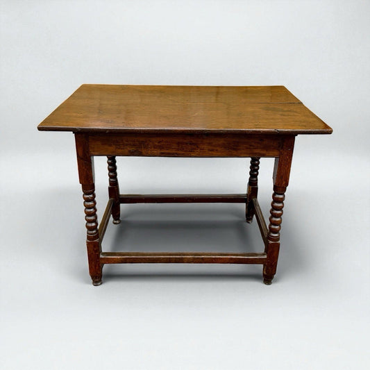 Georgian English Oak Bobbin Leg Side Table 