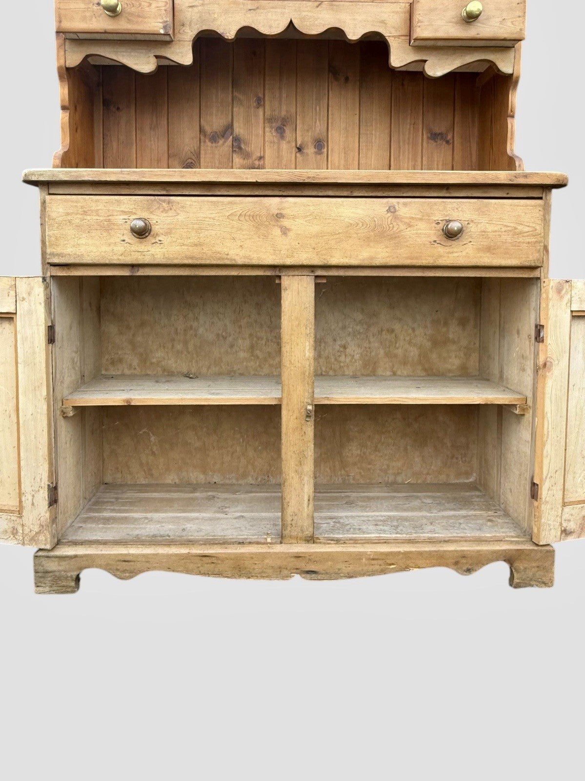 Antique Victorian Pine Dresser Original Rustic Kitchen Unit 19th Century UK