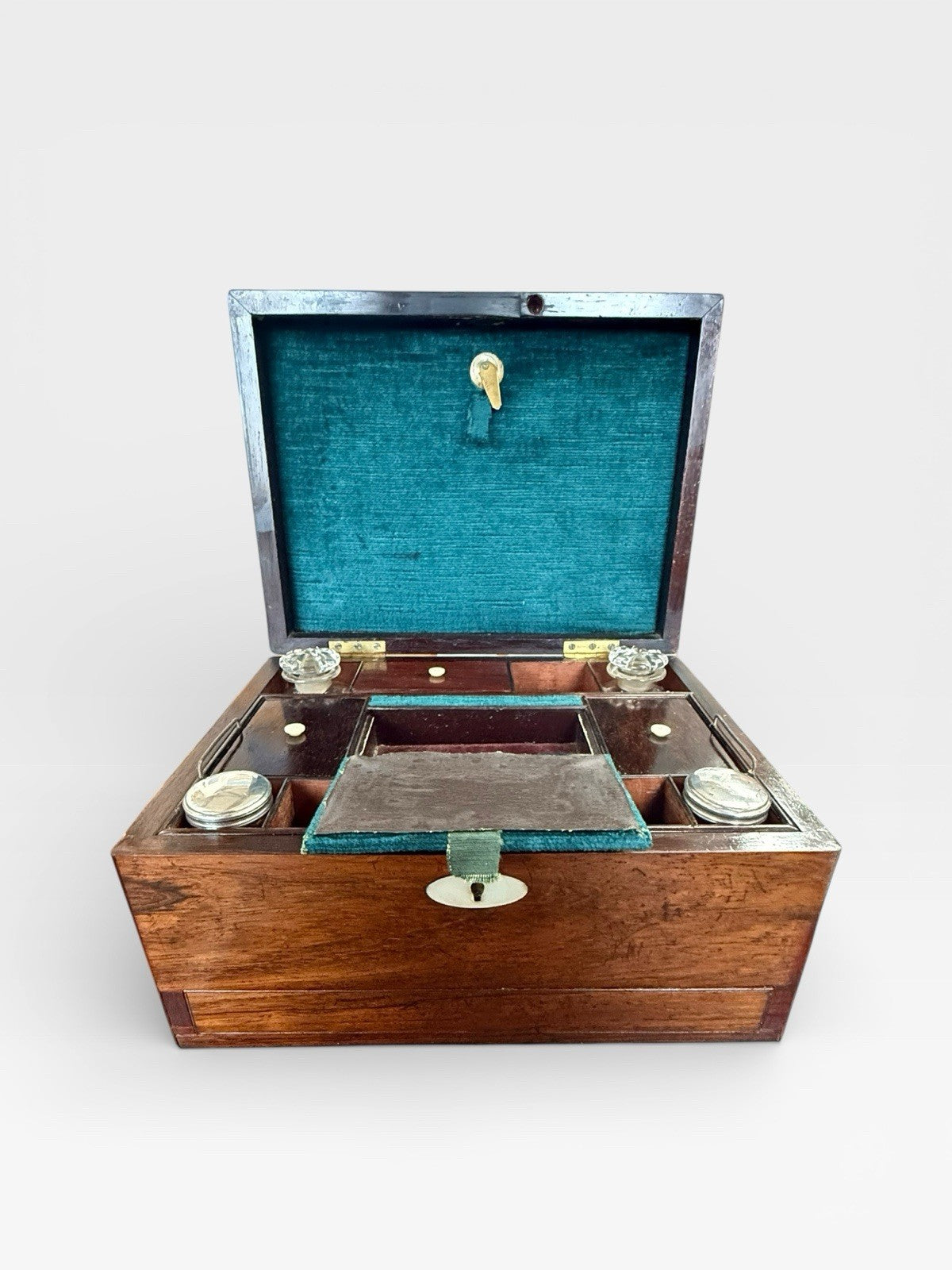 Victorian Rosewood Vanity Box Antique c1860 Jewellery Dressing Box