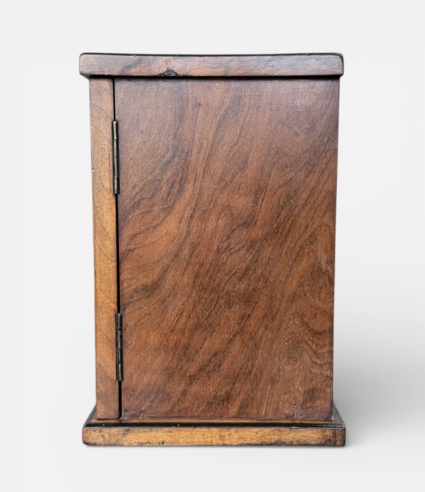 Antique Burr Walnut Collectors Display Cabinet Cupboard