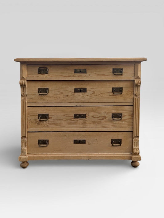 Antique Victorian Pine Chest of Drawers Rustic Country Storage