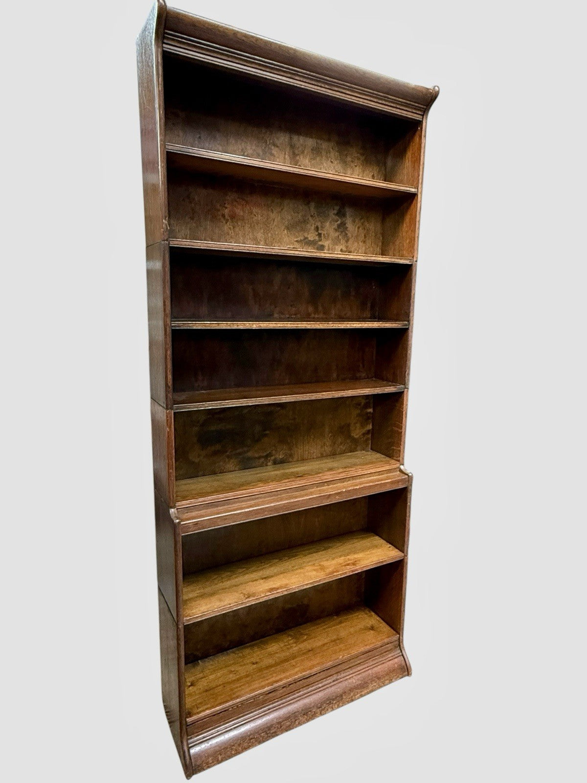 Antique Mahogany Waterfall Stacking Bookcase Graduated Sections Display Cabinet