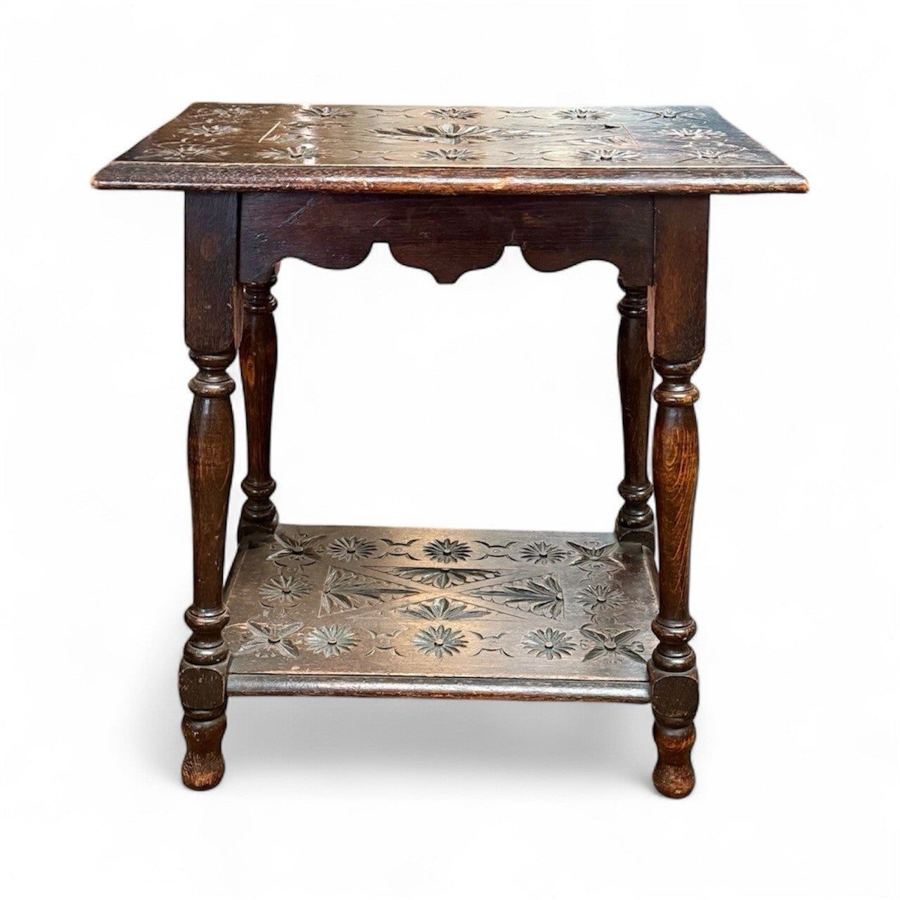 Antique English Oak Occasional Side Table 