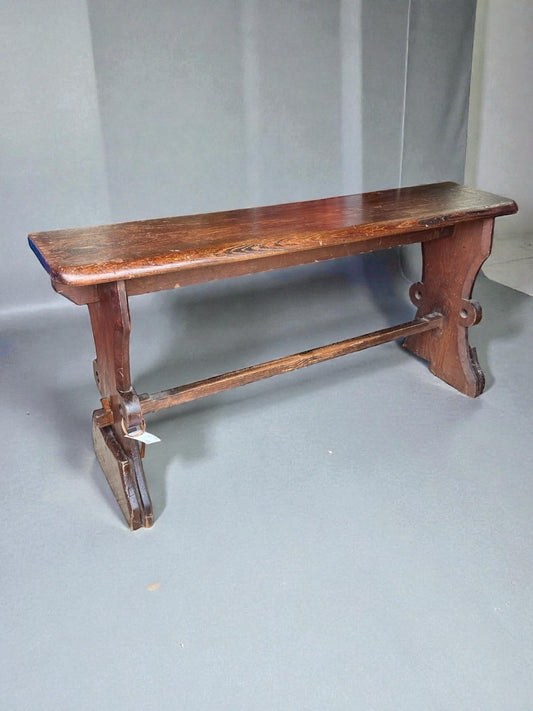 Antique Pine Church Organist Bench Pew Seat Ecclesiastical Furniture