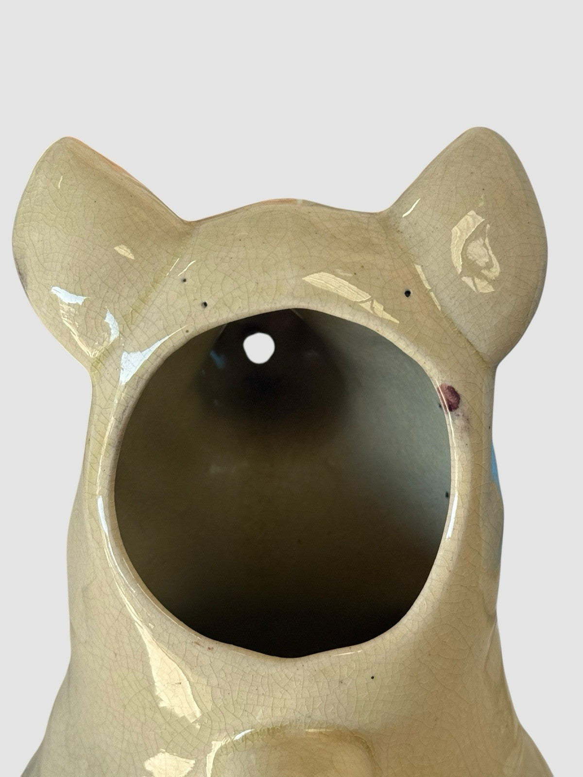Antique Majolica Glazed Ceramic Pig Jug Pitcher Creamware Style Rustic