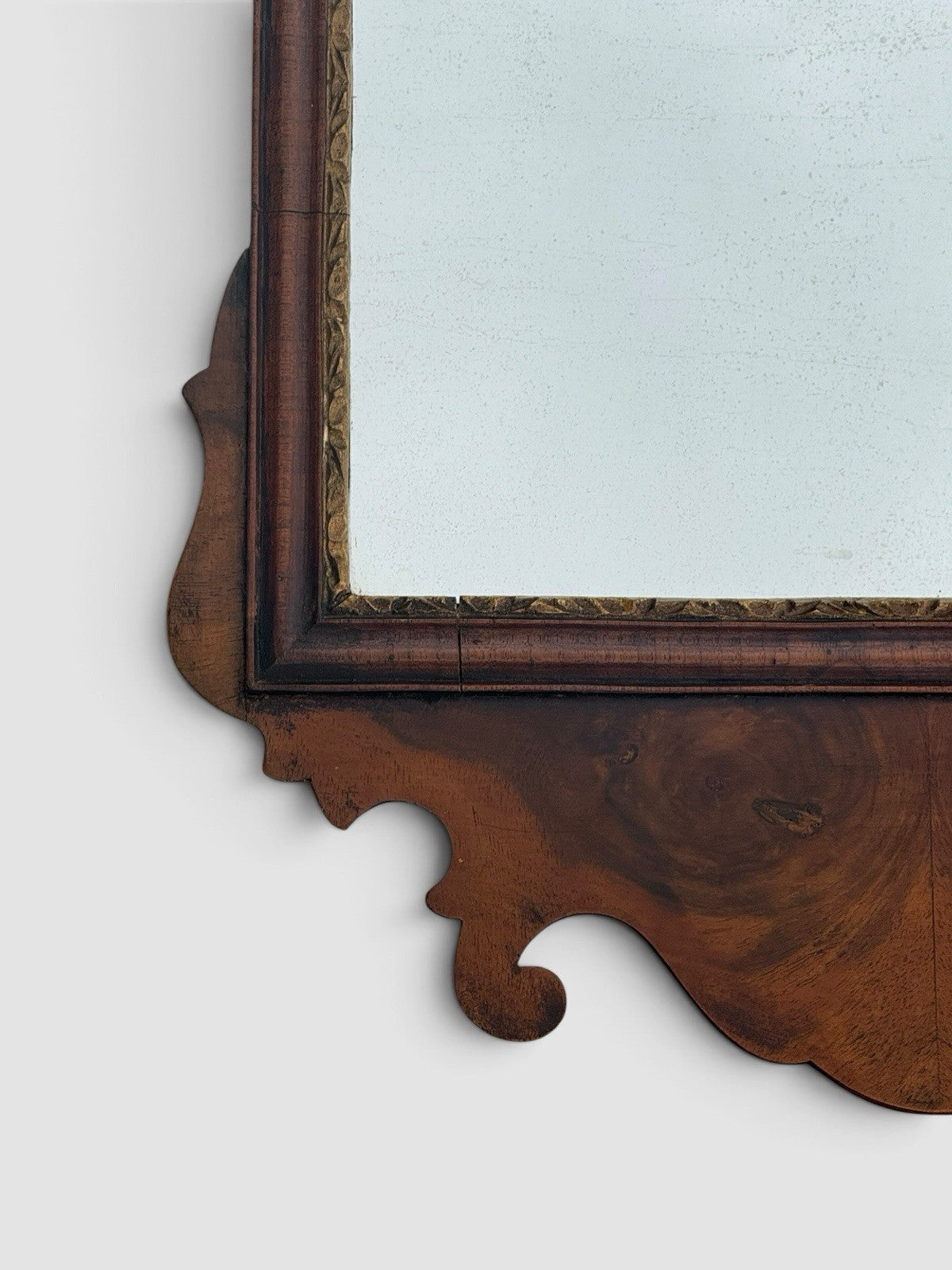 Antique Georgian George III Walnut Wall Mirror Original Glass c1790 75x43cm
