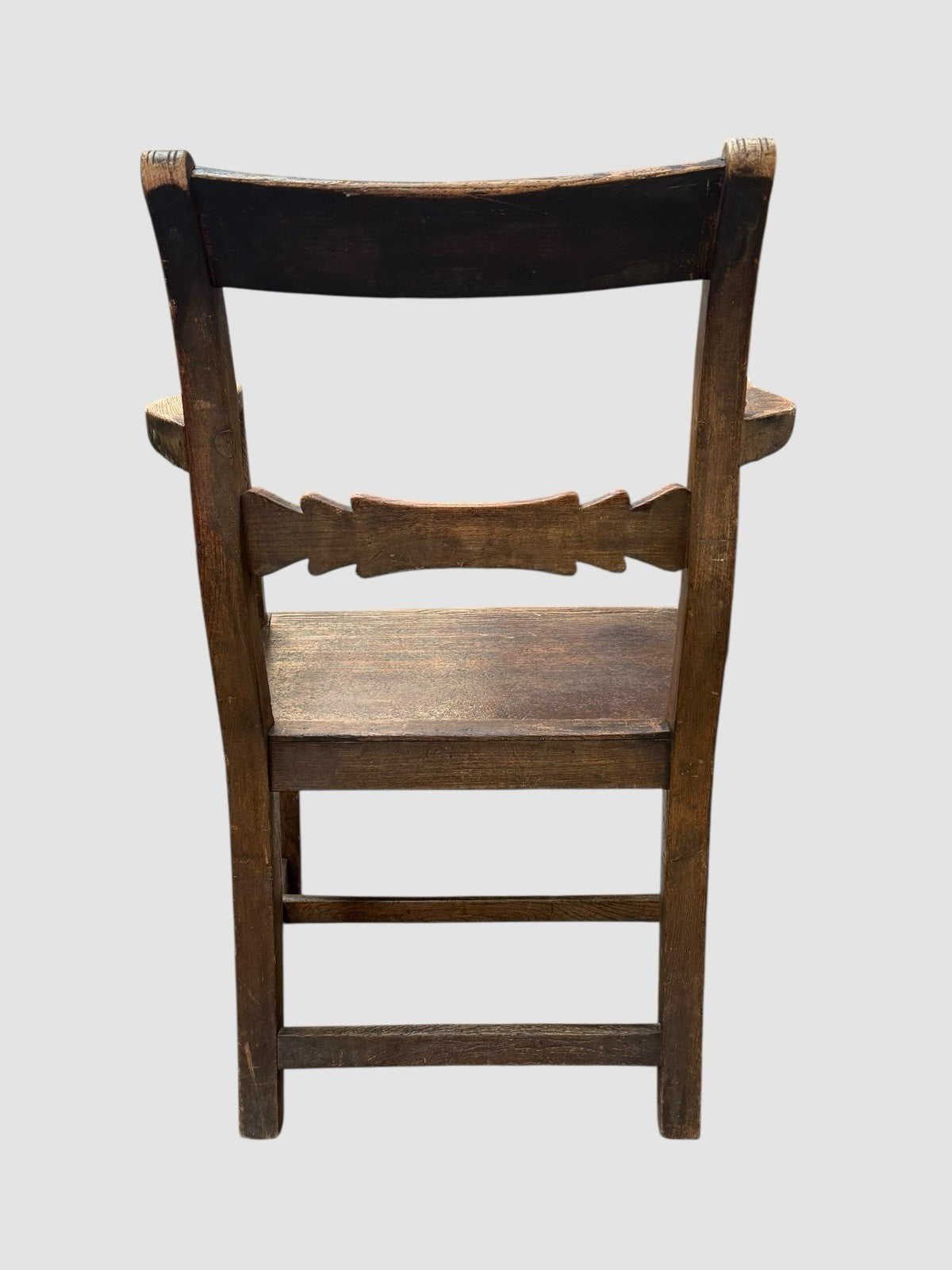 Antique Georgian Welsh Oak Carver Chair 18th Century Country Armchair