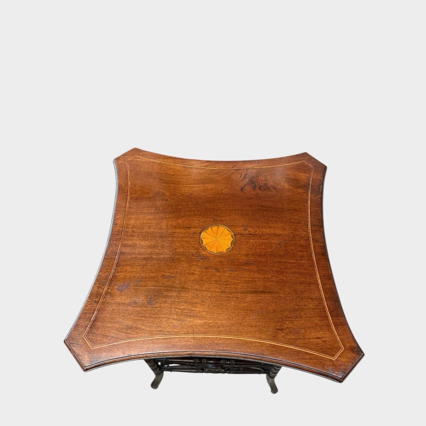 Antique Edwardian Sheraton Revival Side Table Inlaid Mahogany Occasional Table
