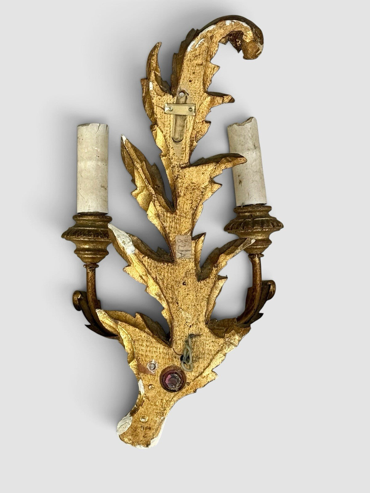 Vintage Mid Century Florentine Gilt Wall Sconces, Pair, Circa 1950