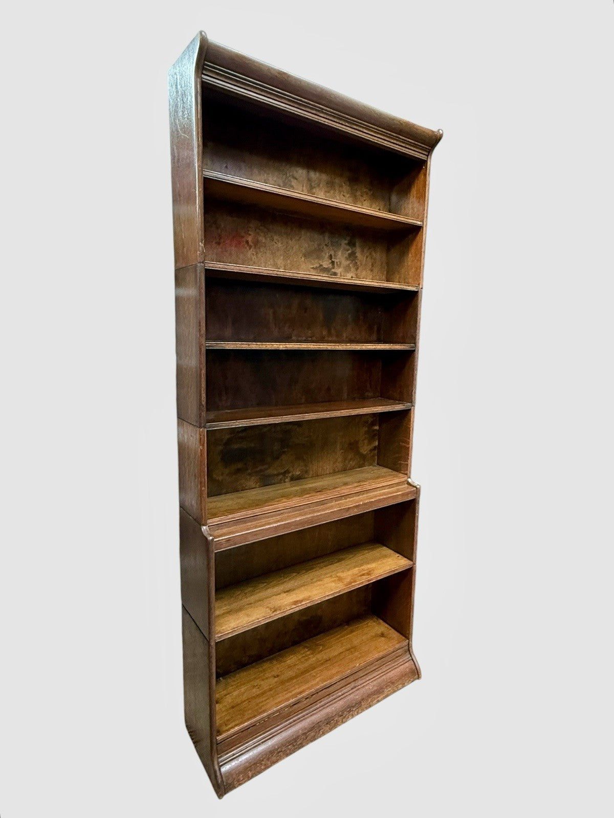 Antique Mahogany Waterfall Stacking Bookcase Graduated Sections Display Cabinet