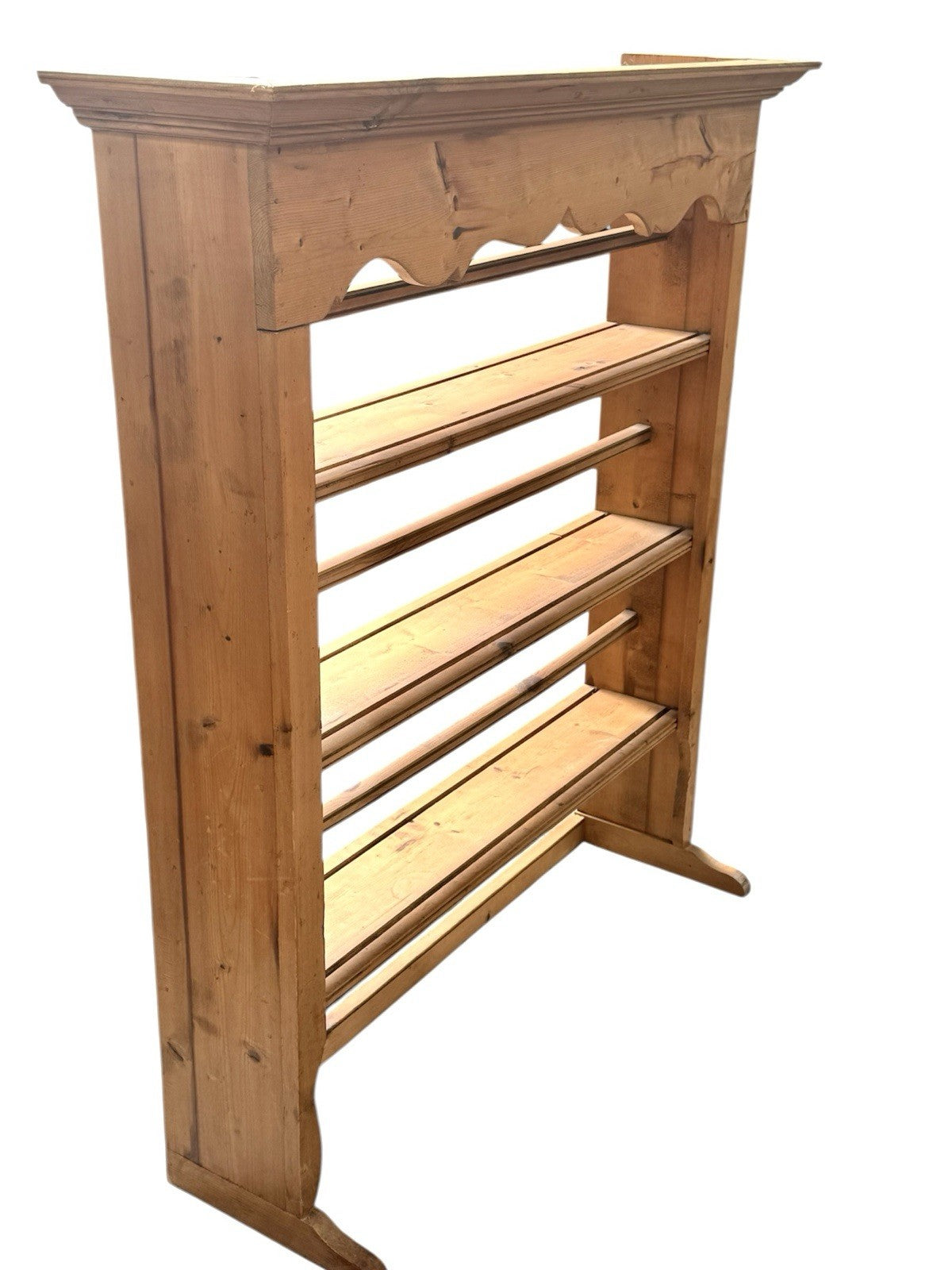 Pine Wall Hanging Plate Rack Vintage