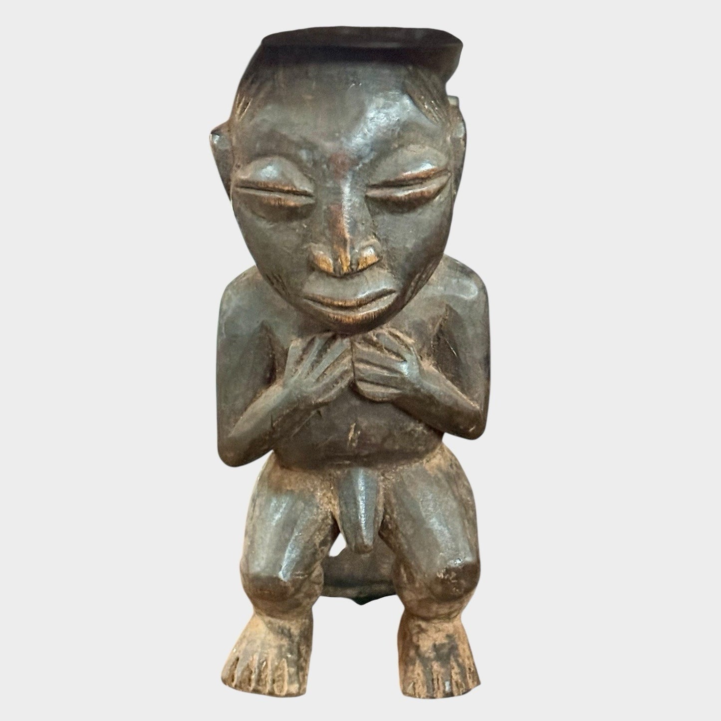Mid-Century African Luba Tribe Stool Congo Tribal Art Wooden Carving