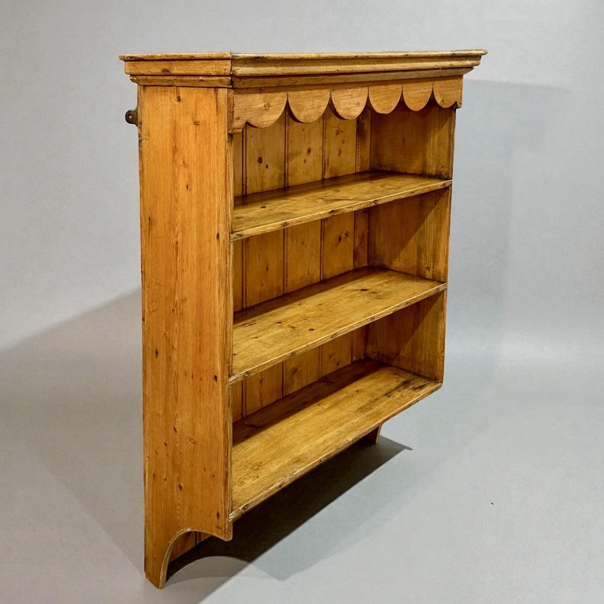 Antique Victorian Pine Wall Unit Rustic Wooden Shelving Display Cabinet Unit 