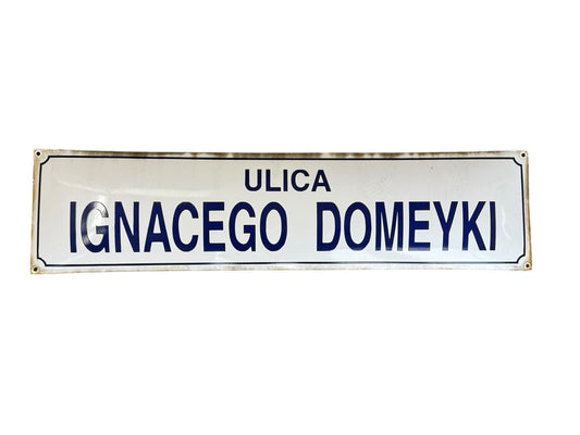 Vintage Polish Enamel Street Sign Antique Retro Wall Sign Collectible