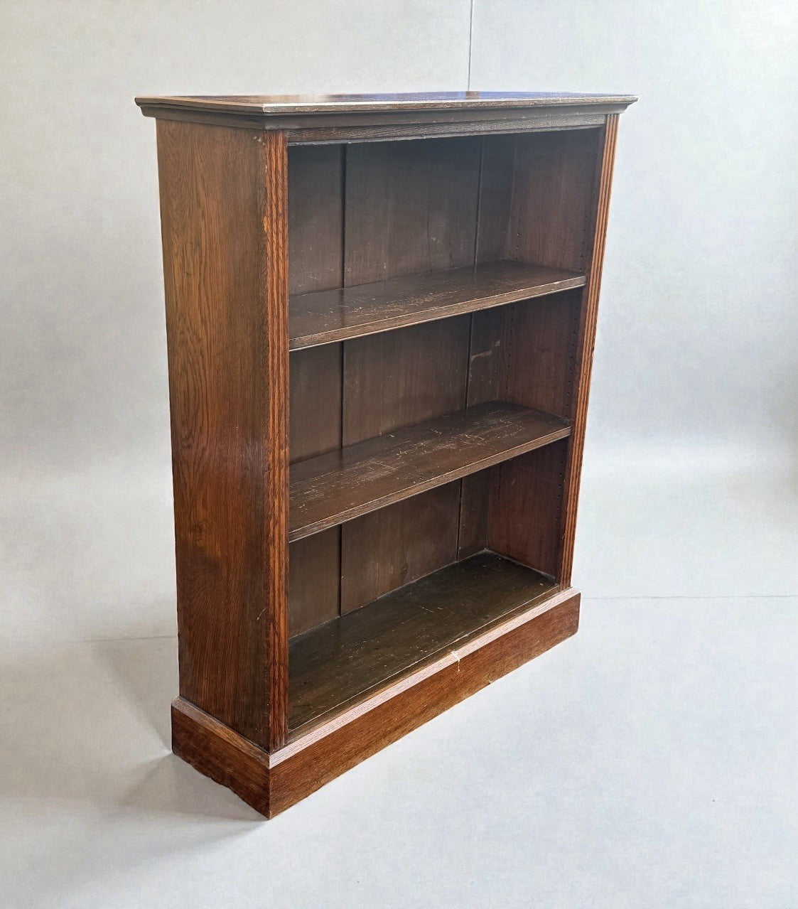 Antique Solid Oak Bookcase Vintage Shelving Unit Display Storage Furniture