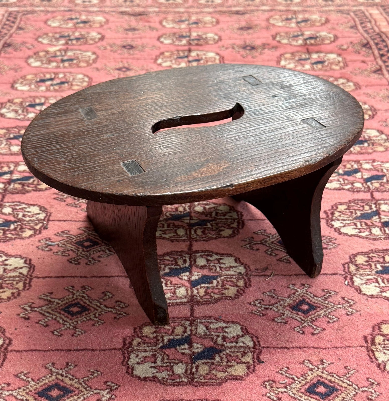 Hand Carved Oval Tiny Stool