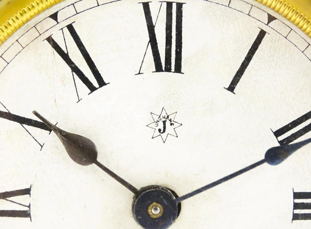 Junghams Cased Walnut Mantle Clock Working With Key 