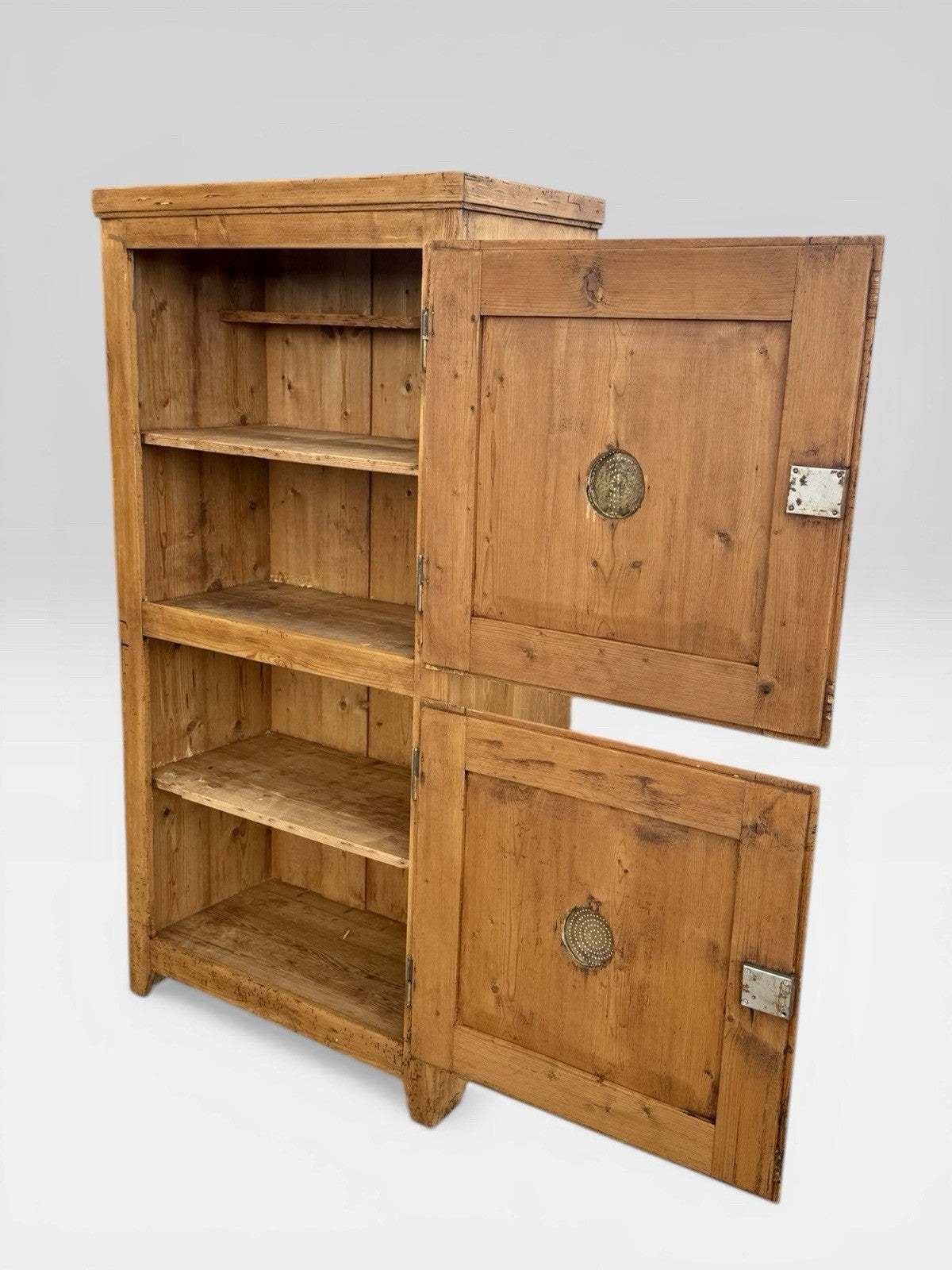 Antique Pine Larder Cupboard Kitchen Pantry Cabinet Rustic Storage 